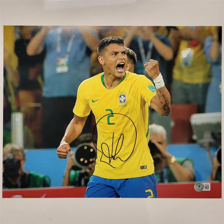 Thiago Silva signed Brazil 11x14 photo #2 PSG autograph (A) ~ Beckett BAS Holo