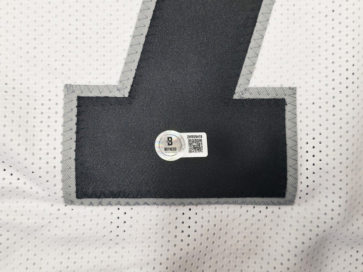 Las Vegas Raiders Geno Smith Signed White Jersey Beckett Witness
