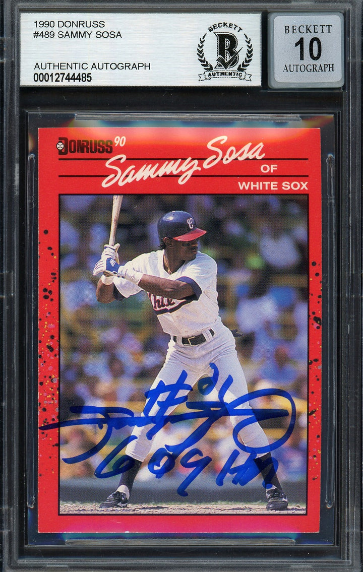 Sammy Sosa Signed 1990 Donruss RC #489 Chicago White Sox Auto GM 10 Beckett