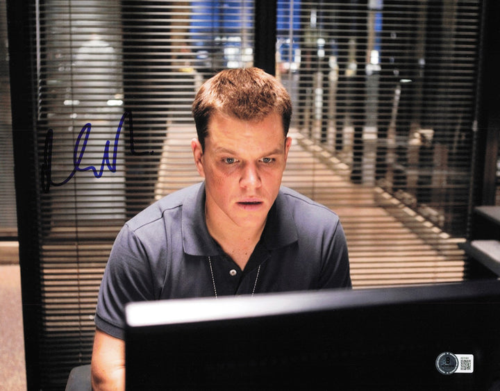 Matt Damon Autographed Signed 11x14 Photo The Departed Beckett BAS QR #AE31901
