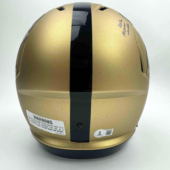 Autographed/Signed Johnny Manziel 2012 Heisman Gold Full Size Helmet Beckett COA