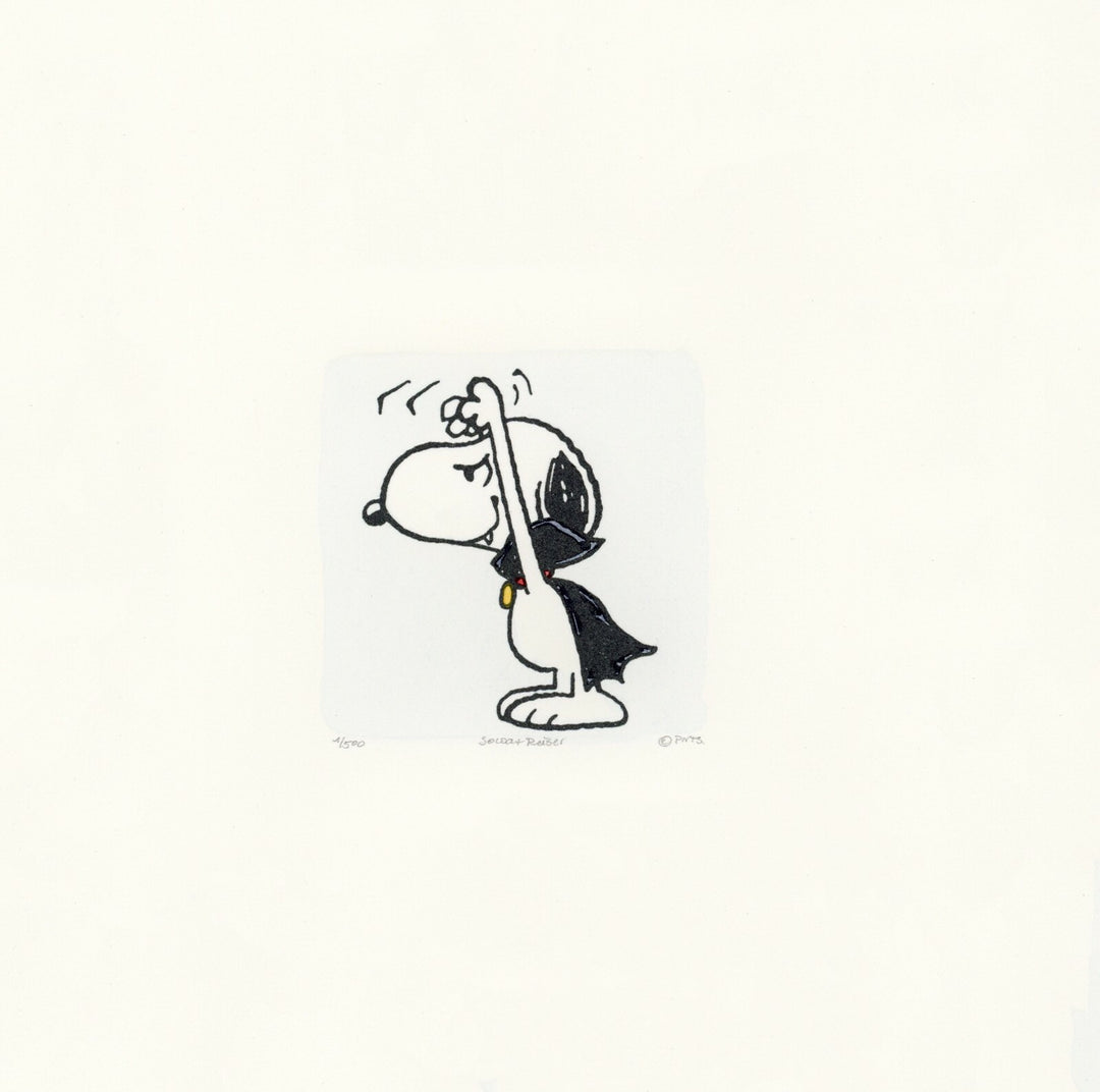 Snoopy Peanuts Art Sowa & Reiser #D/500 Hand Painted Etching Hands Up Dracula