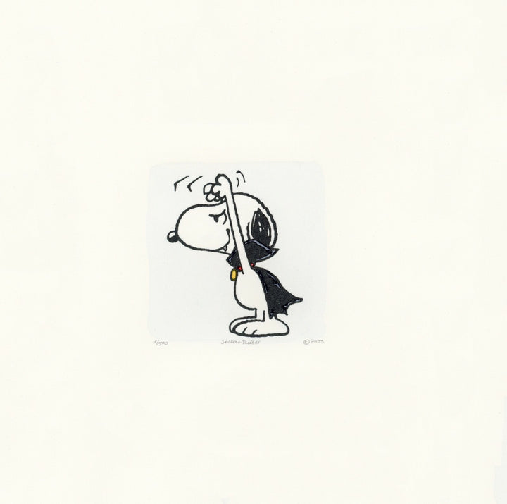 Snoopy Peanuts Art Sowa & Reiser #D/500 Hand Painted Etching Hands Up Dracula