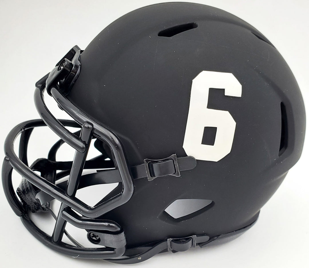 Devonta Smith Signed Alabama Crimson Tide Eclipse Black Speed Mini Helmet