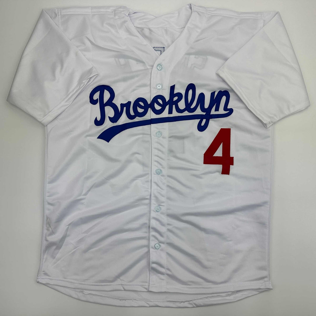 Facsimile Autographed Duke Snider Brooklyn Los Angeles White Reprint Jersey XL