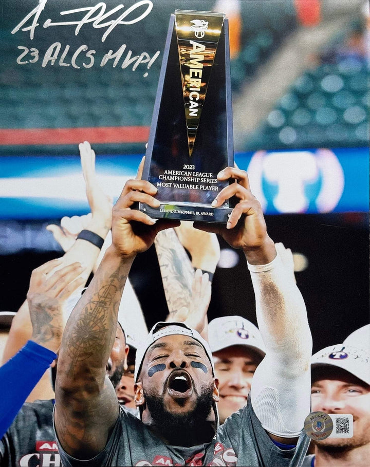Adolis Garcia Rangers Autographed 8x10 Baseball Photo (Beckett)