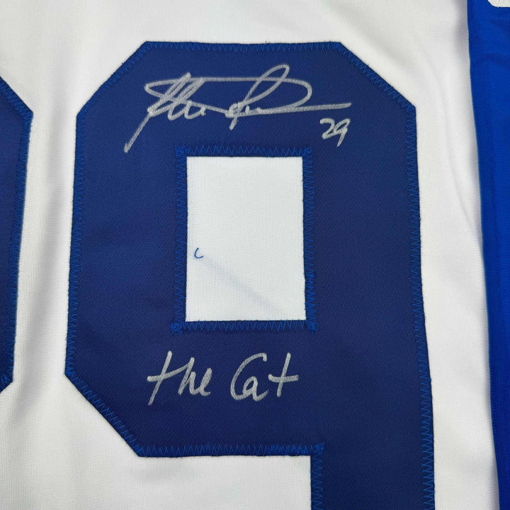 Autographed/Signed Felix Potvin The Cat Toronto White Hockey Jersey JSA COA
