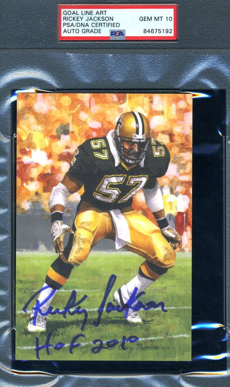 Rickey Jackson Gem Mint 10 PSA DNA Slabbed Signed Goal Line Autograph GLAC
