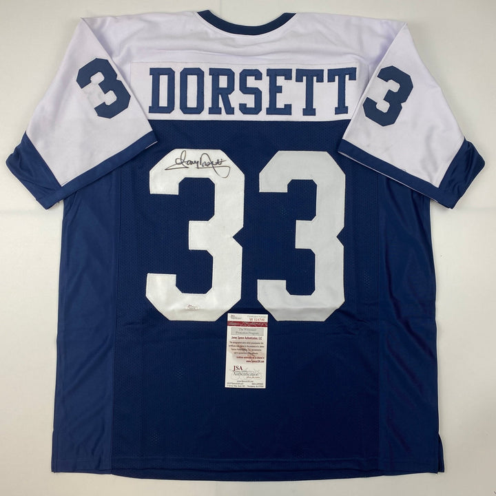 Autographed/Signed Tony Dorsett Dallas Thanksgiving Day Jersey JSA COA