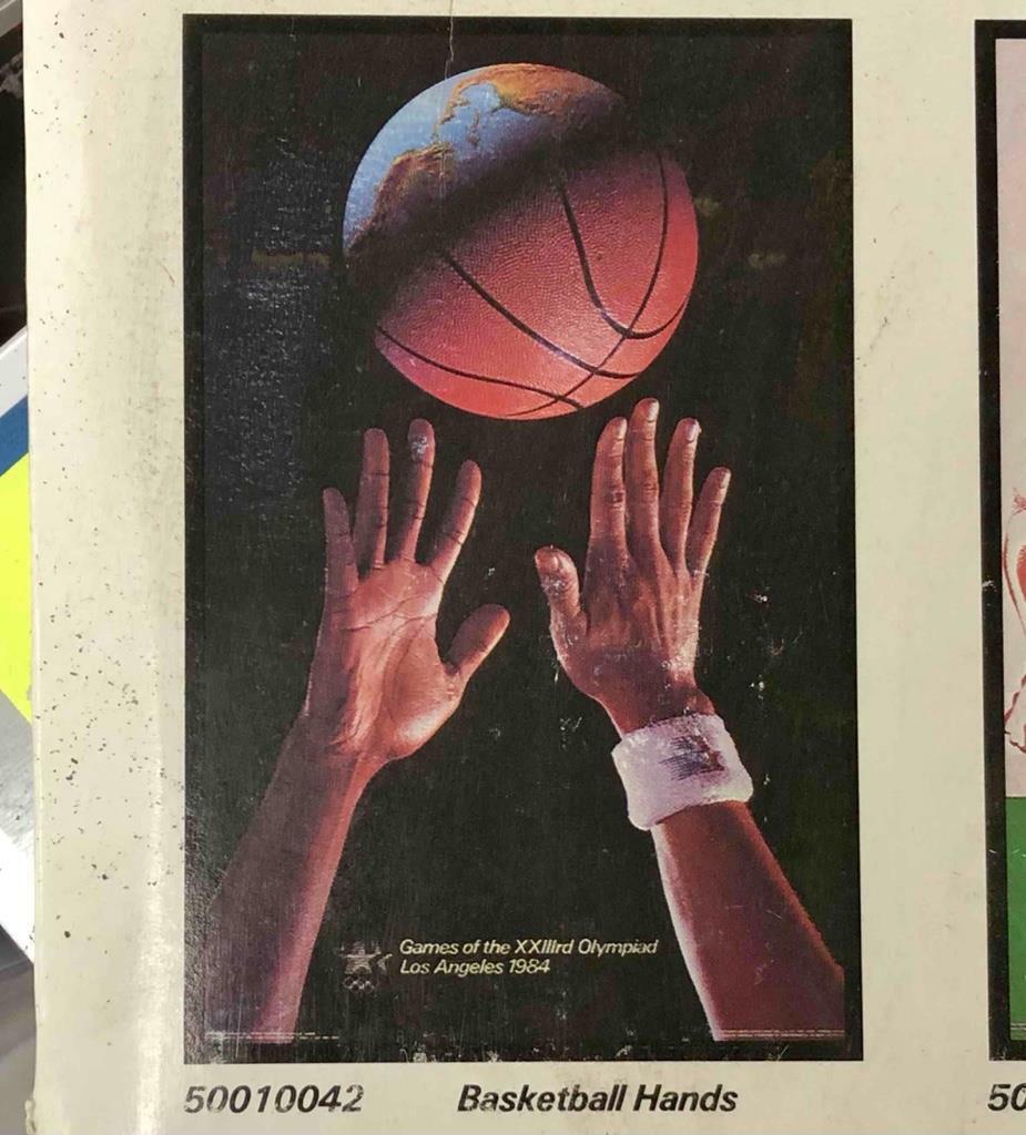 original 1984 Los Angeles LA Olympic Games 22x34 Basketball poster New MJ debut