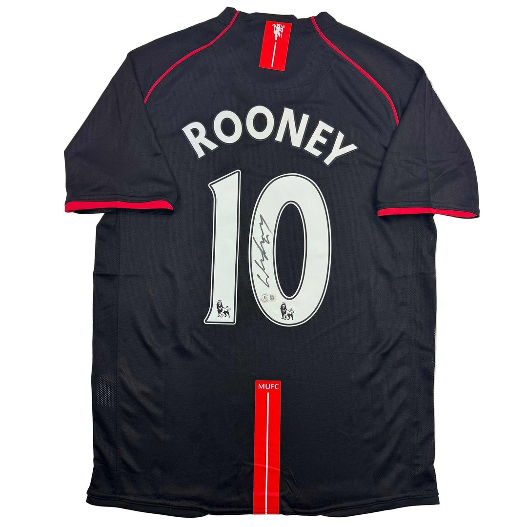 Autographed/Signed Wayne Rooney Manchester United Black Jersey Beckett COA