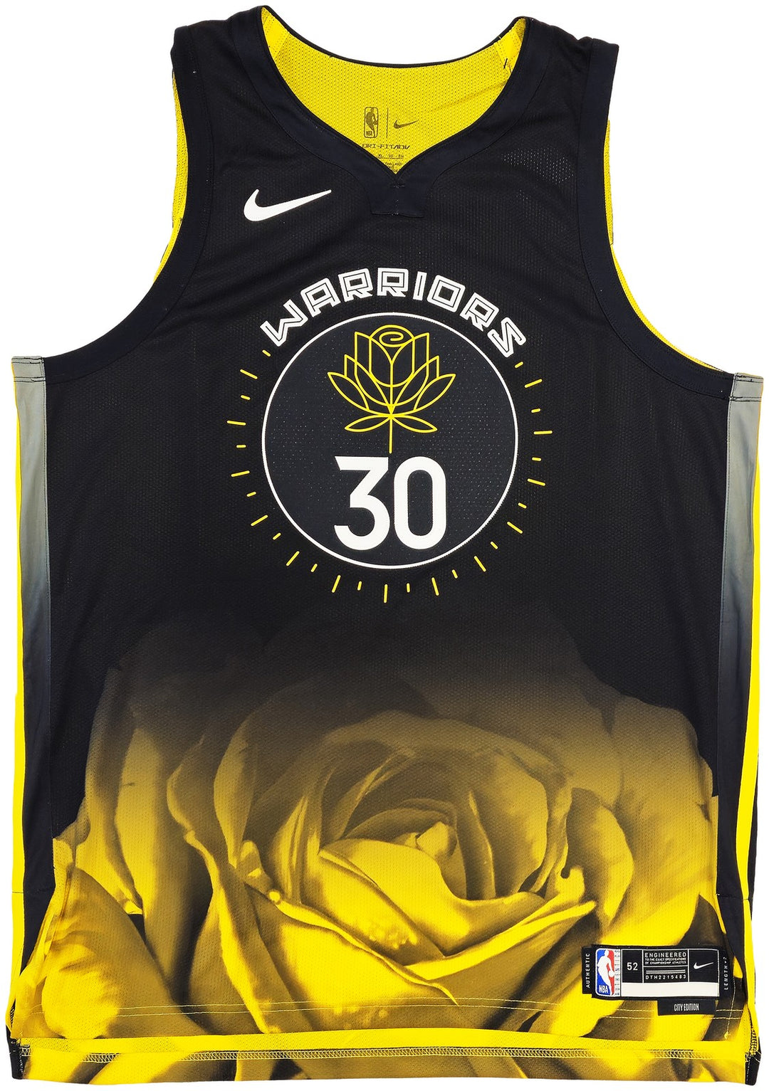 Warriors Stephen Curry Auto Black Nike Authentic City Edition Jersey Size 52 JSA