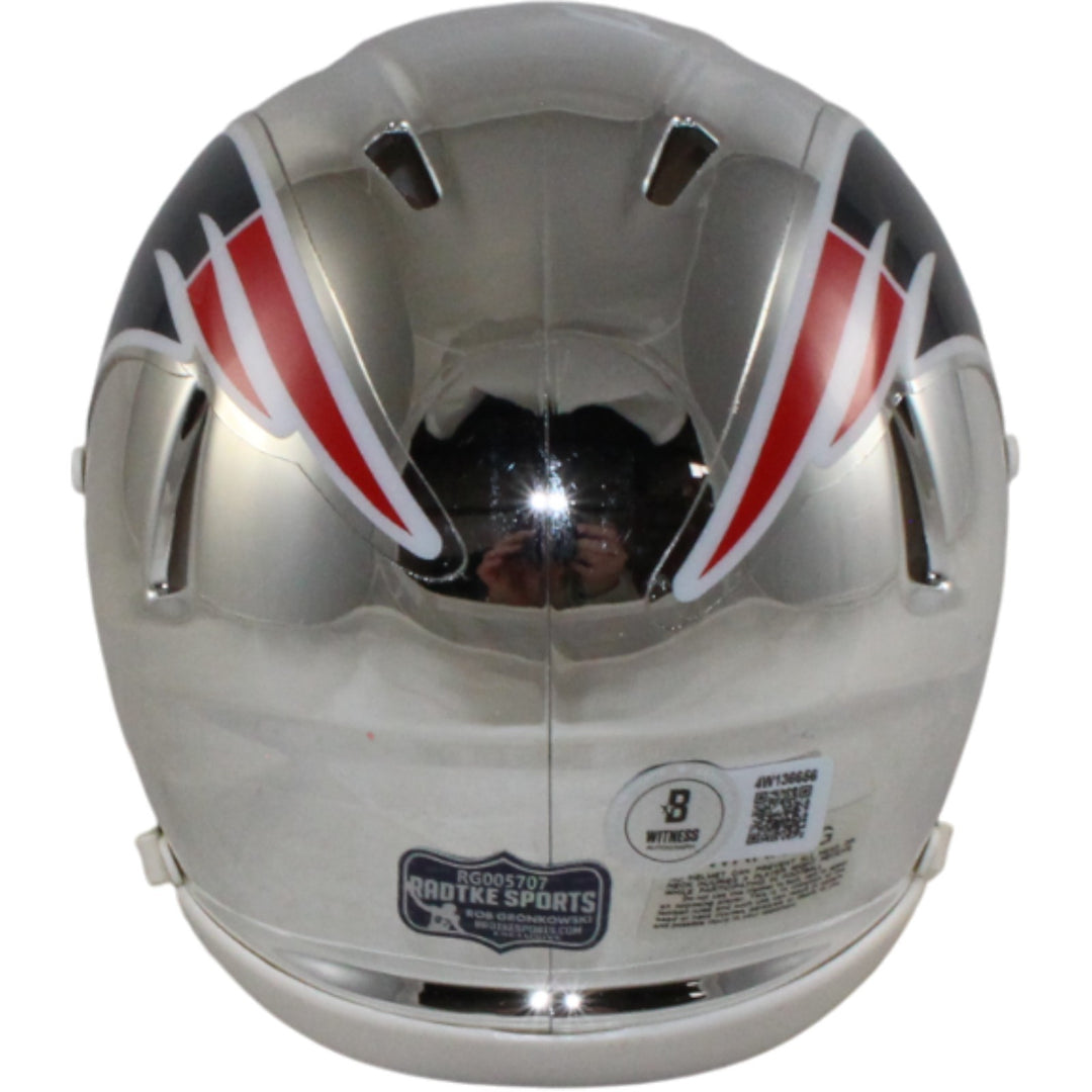 Rob Gronkowski Autographed New England Patriots Chrome Mini Helmet Beckett 54751
