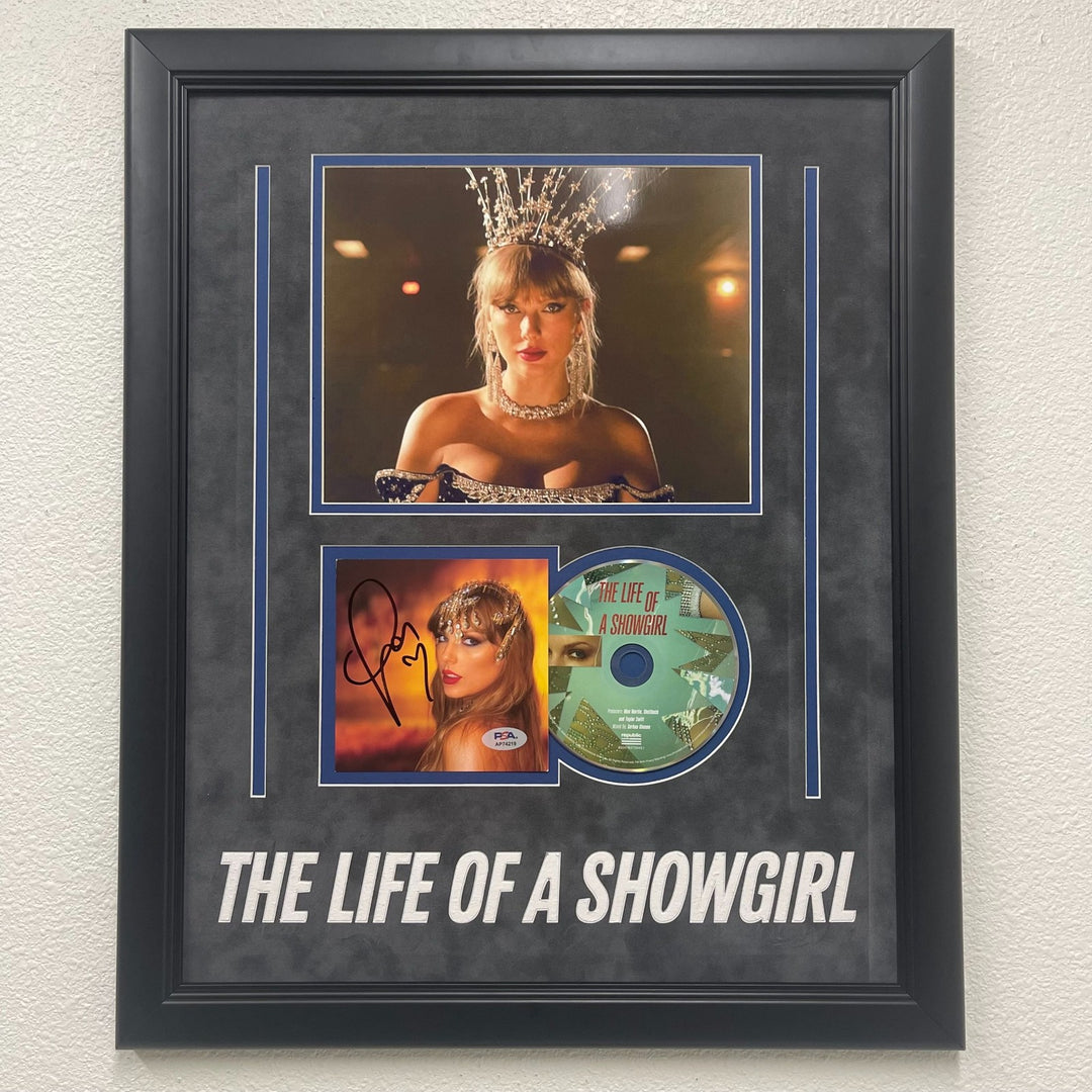 Taylor Swift Signed CD Cover Custom Framed PSA The Life of a Showgirl