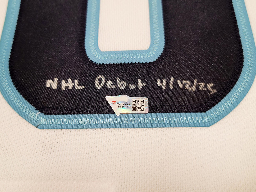 Kraken Matty Beniers Auto White Adidas Jersey Sz 54 Inaugural NHL Debut Fanatics