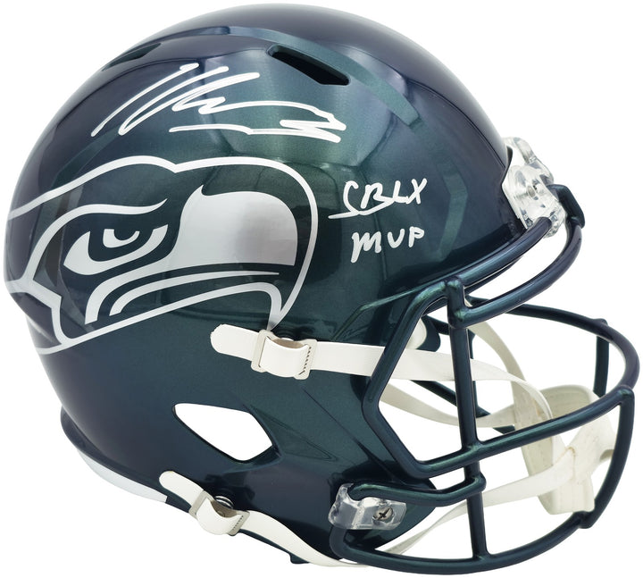 Kenneth Walker III Auto Seahawks Metallic Green Full Sz Rivalry Speed Rep