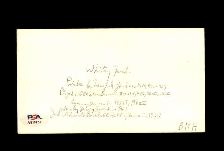 Whitey Ford PSA DNA Signed FDC 1983 First Day Cover Cache Babe Ruth Autograph