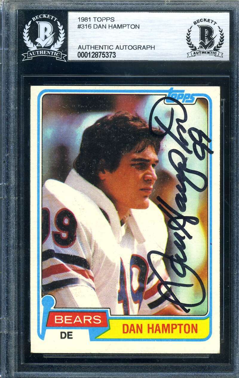 Dan Hampton BAS Beckett Coa Signed 1981 Topps Rookie Autograph 388