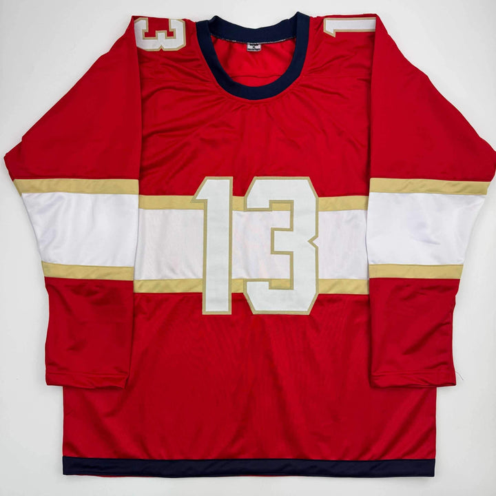 Autographed/Signed Sam Reinhart Florida Red Hockey Jersey JSA COA