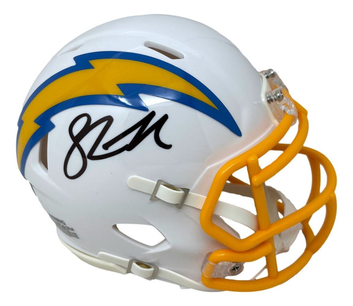 Shawn Merriman Signed Los Angeles Chargers Mini Speed Helmet BAS