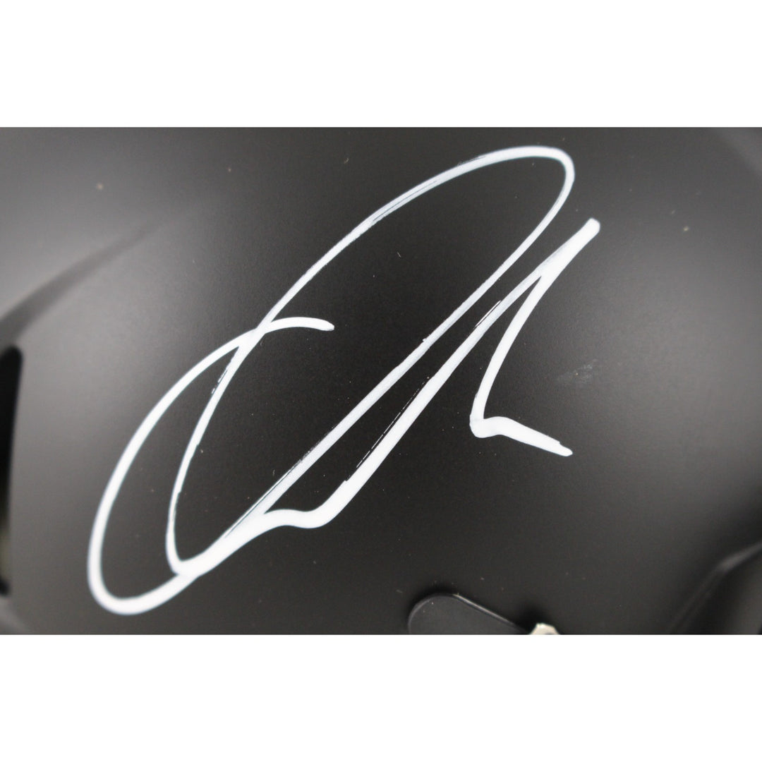 Quinshon Judkins Autographed Ohio State Buckeyes Black Mini Helmet Beckett 49614
