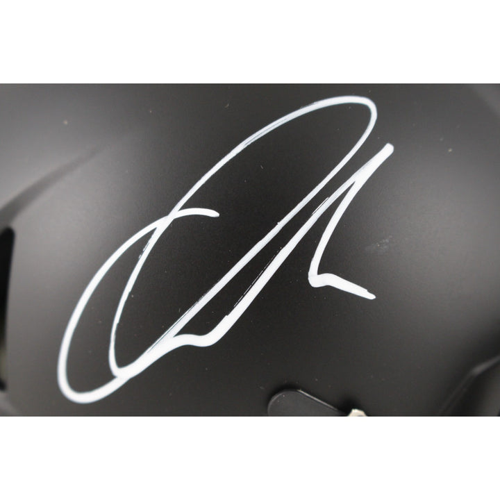 Quinshon Judkins Autographed Ohio State Buckeyes Black Mini Helmet Beckett 49614