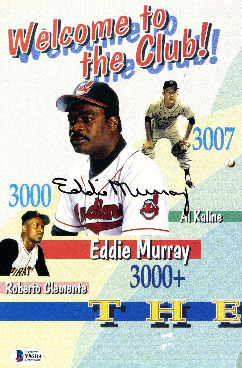 Eddie Murray BAS Beckett Coa Signed 3000 Hit Club Fold Out Autograph