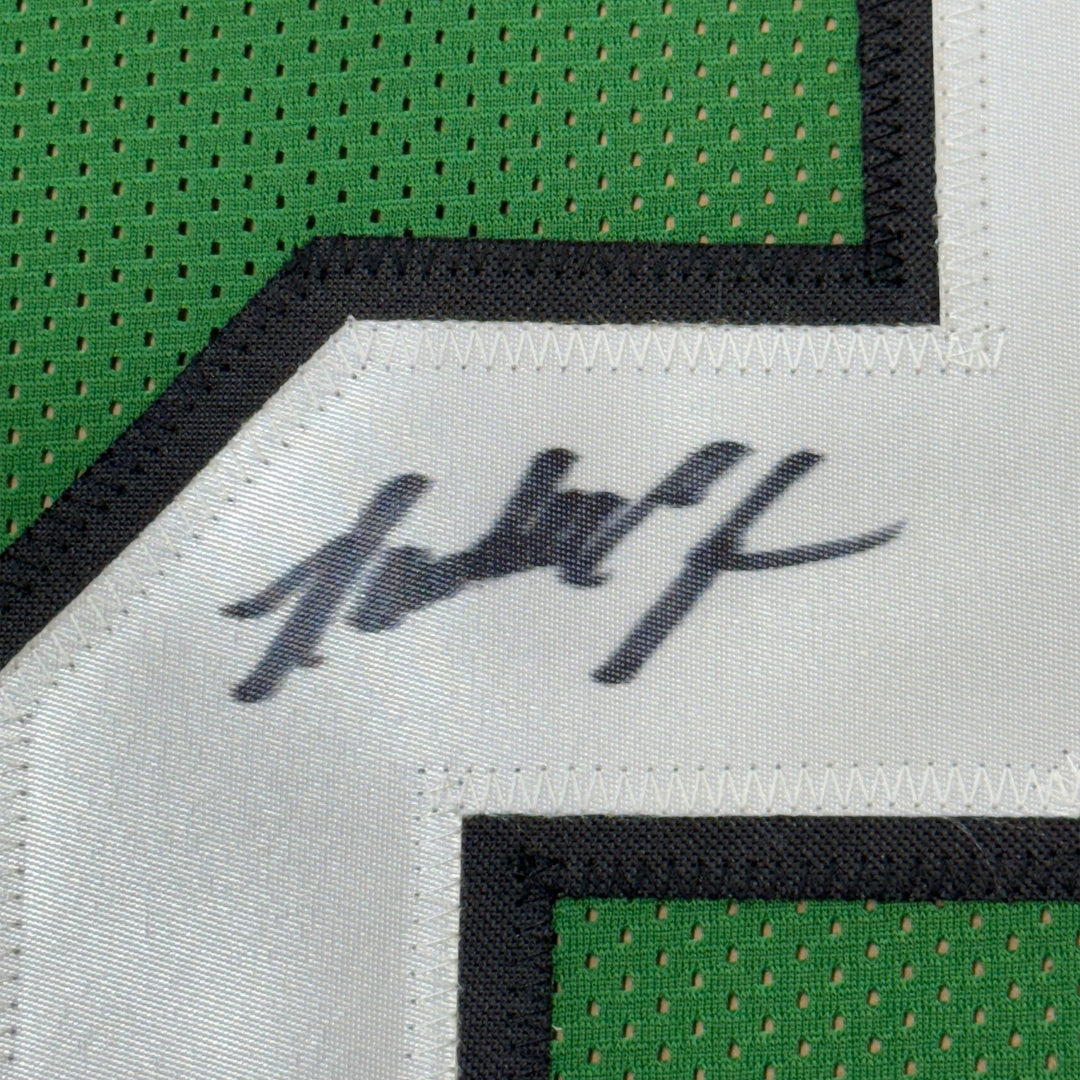 Framed Signed Randall Cunningham 35x39 Philly Green Jersey JSA COA