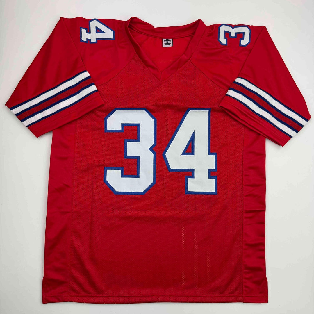 Autographed/Signed Thurman Thomas Buffalo Red Football Jersey JSA COA