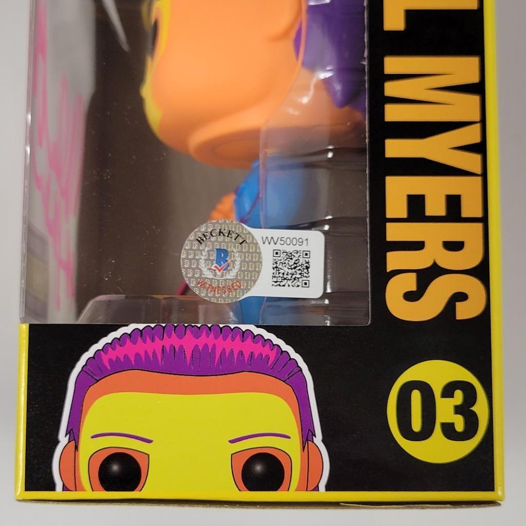 Nick Castle signed Halloween Michael Myers Black Light Funko Pop P ~ BAS Witness