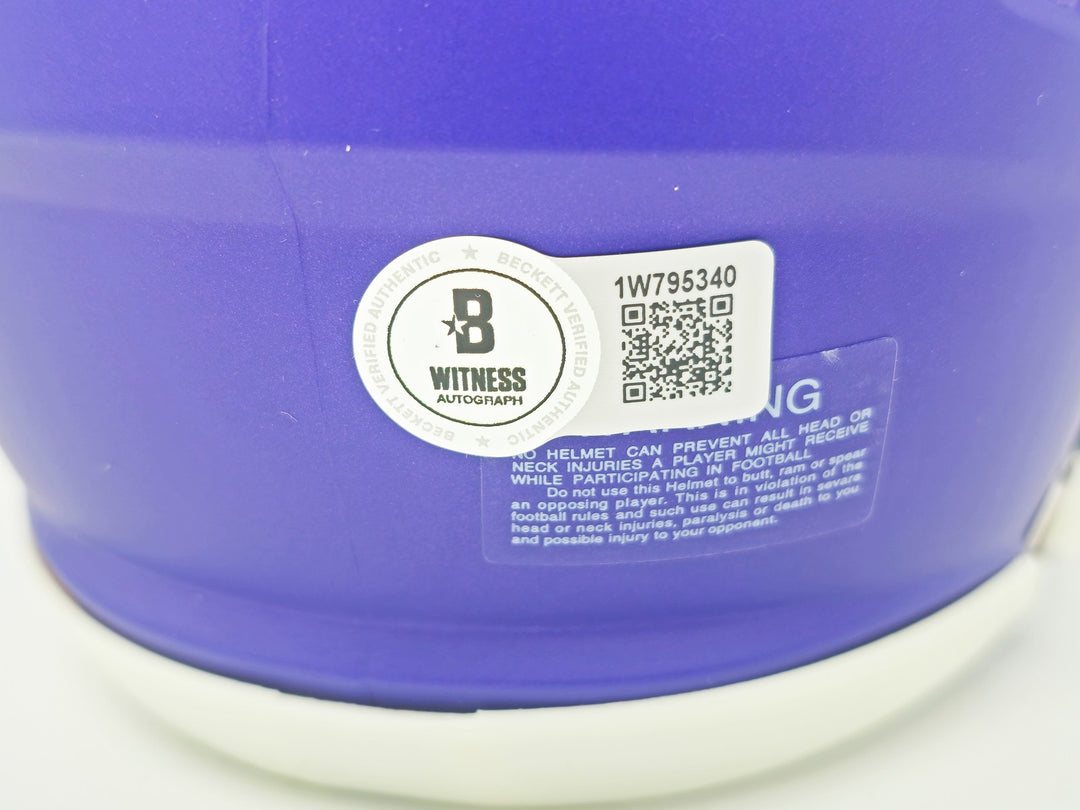 Aaron Jones Auto Signed Minnesota Vikings Purple Speed Mini Helmet Beckett Wit