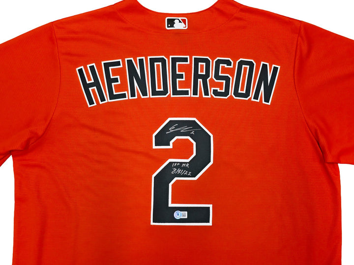 Gunnar Henderson Signed Orioles Nike XL Jersey 1st HR 8/31/22 BAS