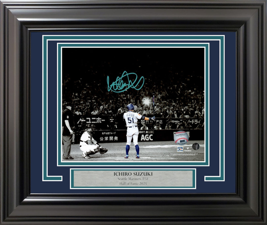 Ichiro Suzuki Signed Framed 8x10 Photo Seattle Mariners Final At Bat IS Holo