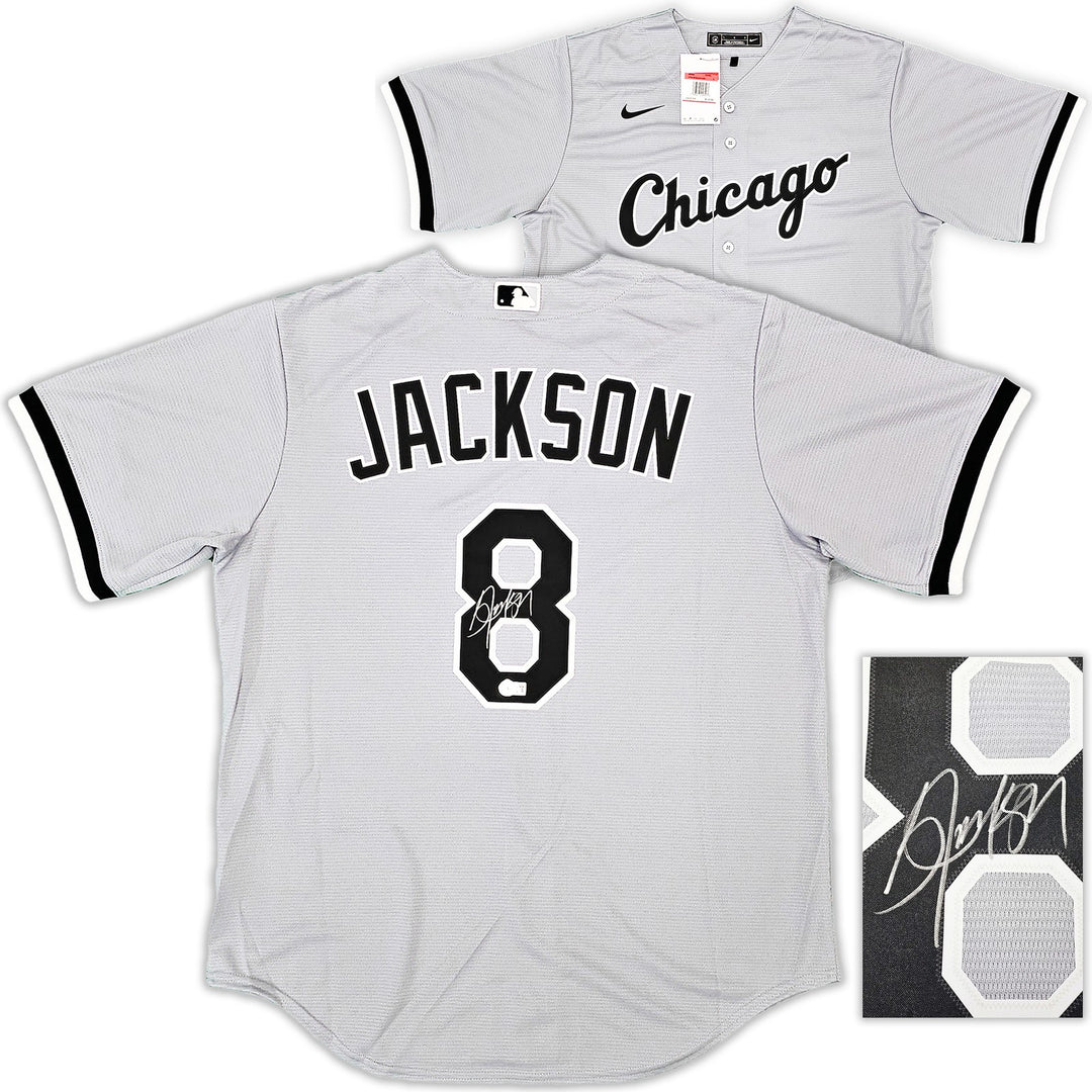Chicago White Sox Bo Jackson Signed Gray Nike Jersey Size L Beckett Wit