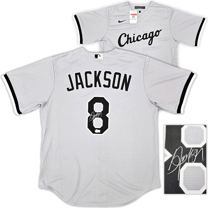 Chicago White Sox Bo Jackson Signed Gray Nike Jersey Size L Beckett Wit