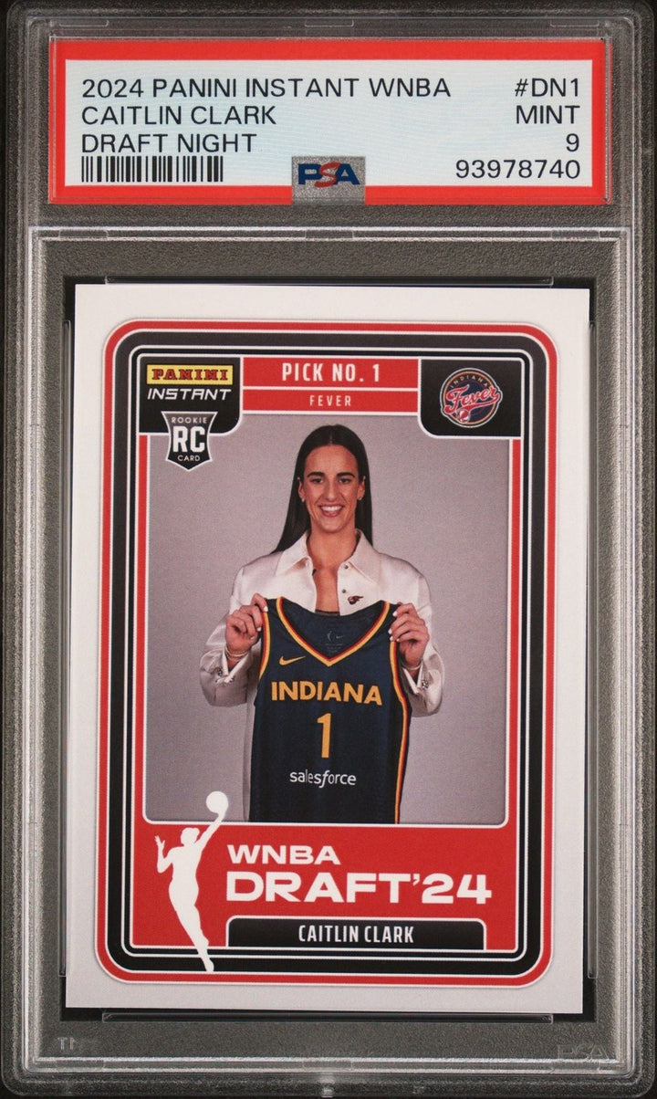 Graded 2024 Panini Instant Caitlin Clark #DN1 Draft Night Rookie Card PSA 9