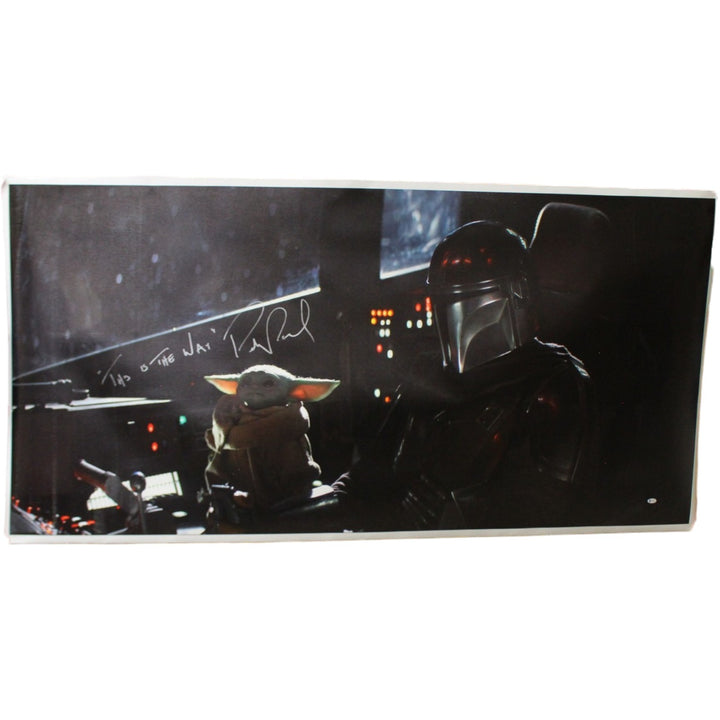 Pedro Pascal Autographed Mandalorian 36x48 Canvas This is The Way Beckett 56604