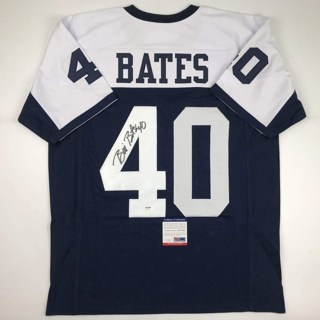 Autographed/Signed Bill Bates Dallas Thanksgiving Day Jersey PSA/DNA CO