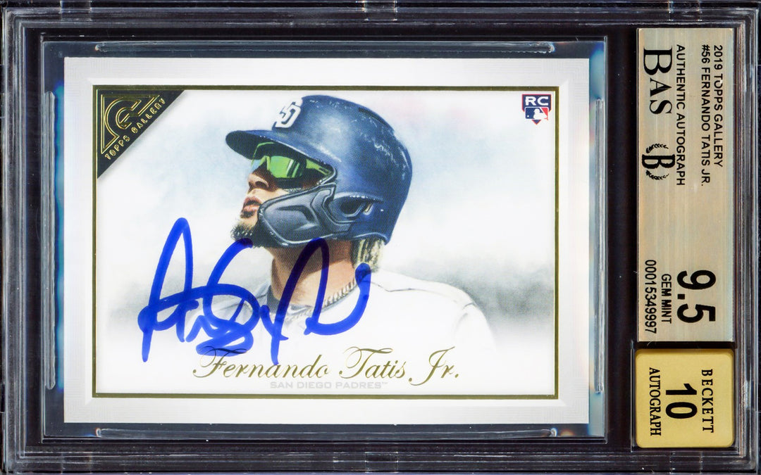 Fernando Tatis Jr Auto Signed 2019 Topps Gallery RC 56 BGS 9.5 Sig 10 Beckett