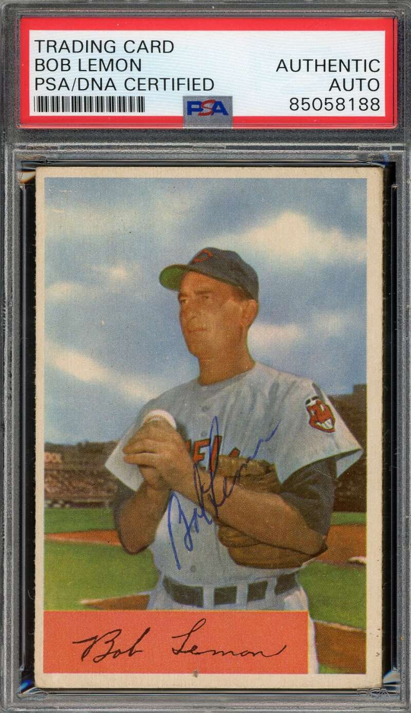 Bob Lemon PSA DNA Vintage Signed 1954 Bowman Autograph