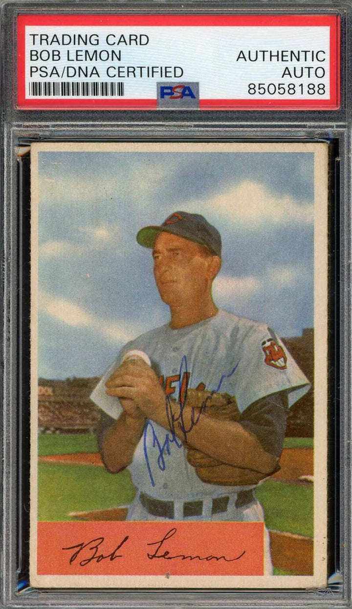 Bob Lemon PSA DNA Vintage Signed 1954 Bowman Autograph