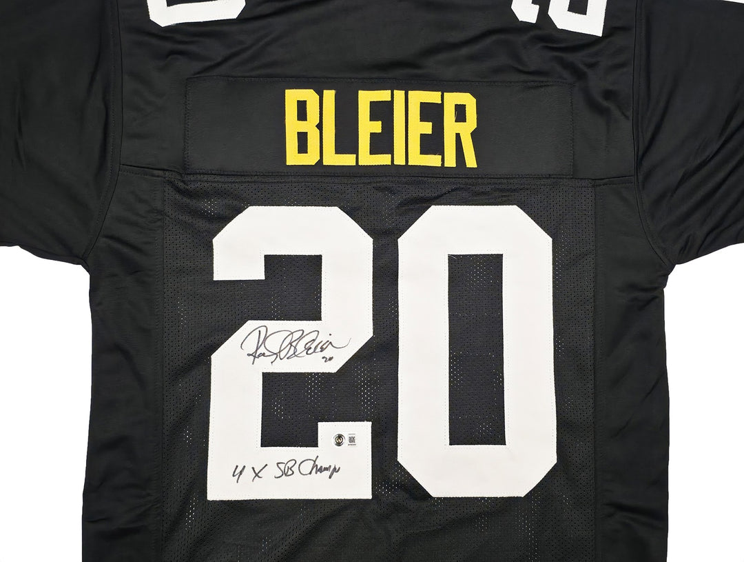 Pittsburgh Steelers Rocky Bleier Signed Black Jersey "4x SB Champs" Beckett Wit