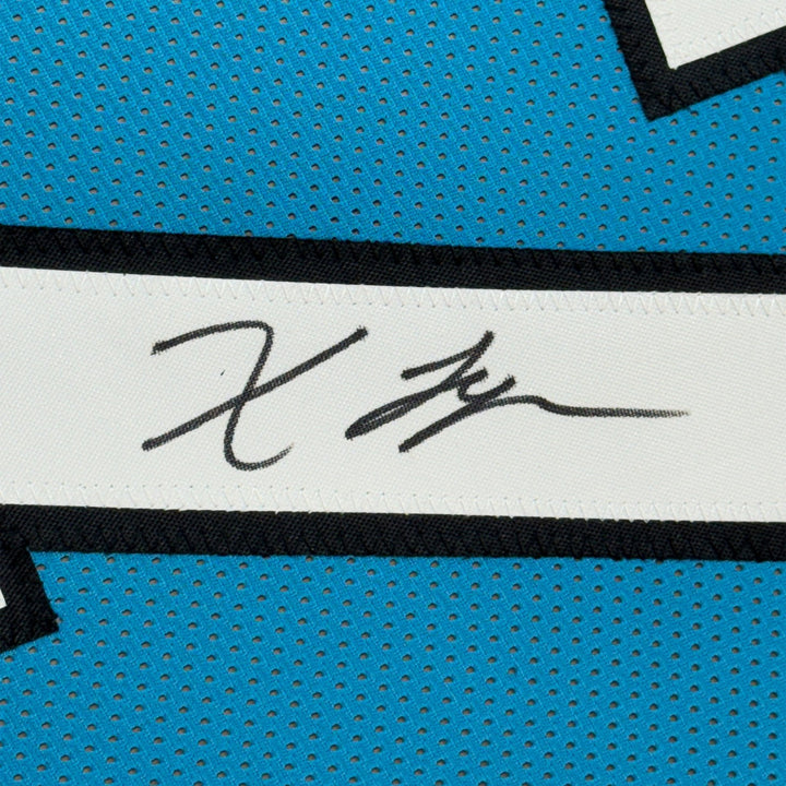 Framed Autographed/Signed Xavier Legette 35x39 Blue Football Jersey BAS COA