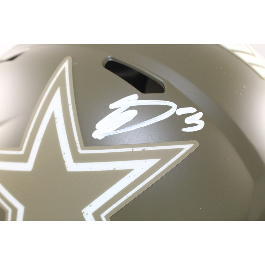 George Pickens Autographed Dallas Cowboys Authentic 2022 Salute Helmet JSA 56165