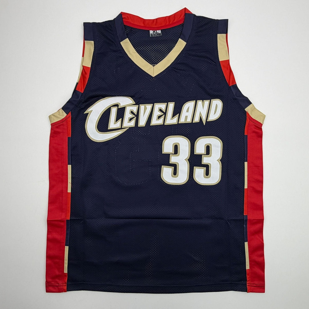 Autographed/Signed Shaquille Shaq O'Neal Cleveland Blue Jersey Beckett BAS COA