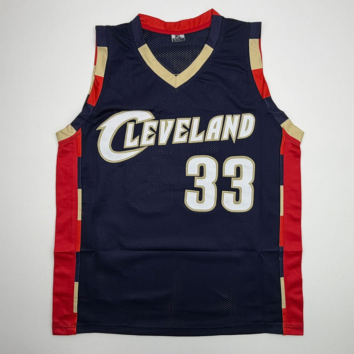 Autographed/Signed Shaquille Shaq O'Neal Cleveland Blue Jersey Beckett BAS COA