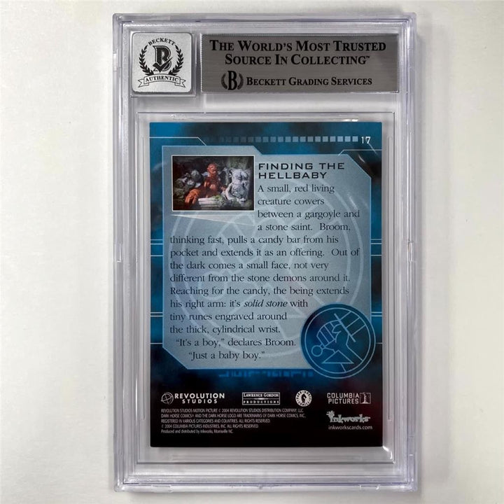 Guillermo Del Toro signed 2004 Hellboy Hellbaby #17 card (A) Beckett BAS Auto 10