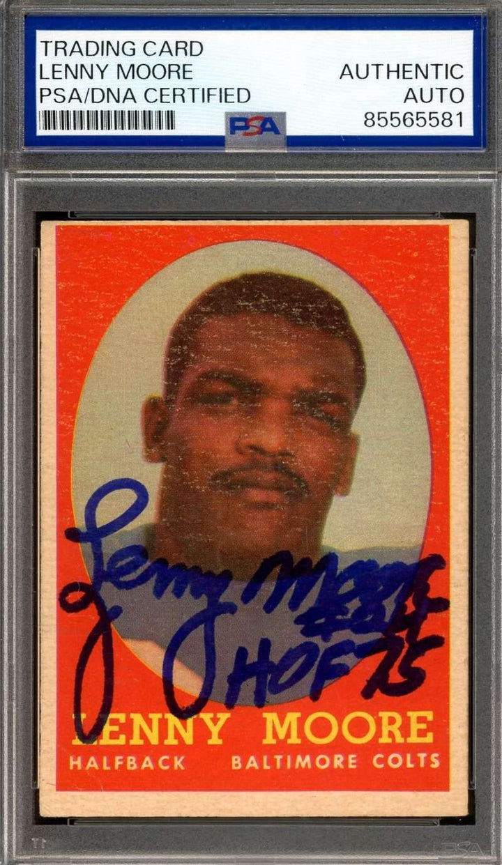 Lenny Moore PSA DNA Signed 1958 Topps Autograph