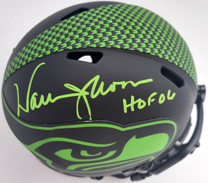 Warren Moon Signed Eclipse Black Seahawks Speed Mini Helmet "HOF 06" MCS Holo