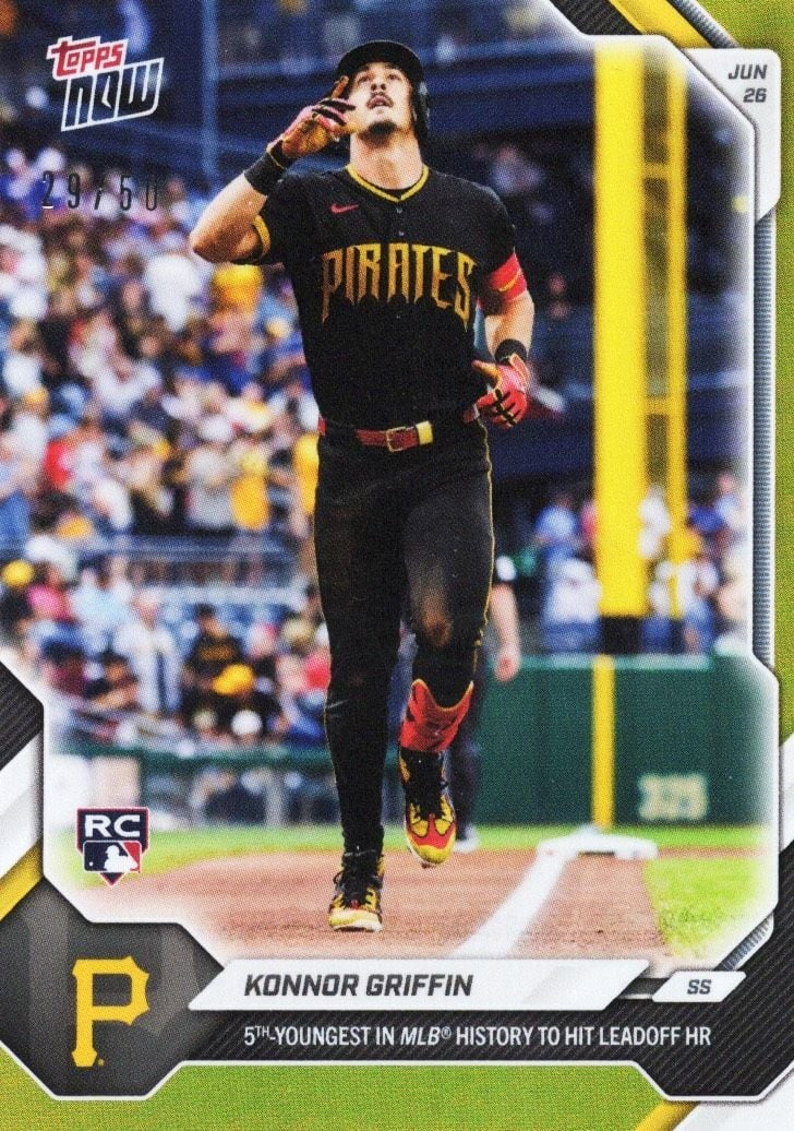 2026 Topps Now Konnor Griffin #379 Gold Foil /50 Rookie RC Baseball Card